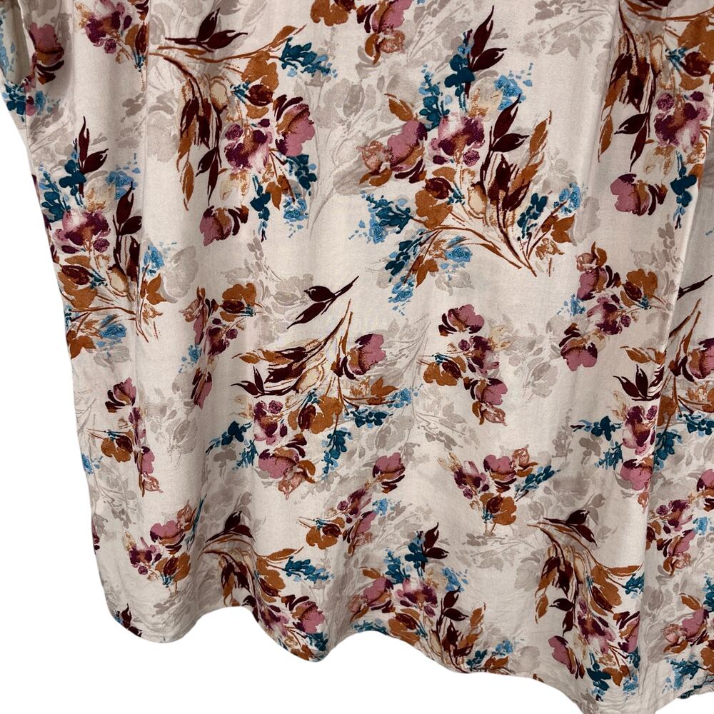 Torrid Floral Button Up Top Shirt 5 Wine Stretch 28 - Picture 9 of 14